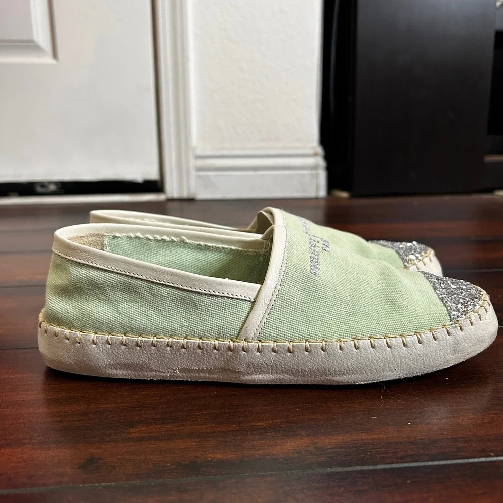 NWOB $249 Philippe Model Paris Marseille Espadrilles Women 39 Glitter Cap Toe